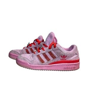 Adidas Forum Low The Grinch Pink Fuzzy Red Stripes Women's Size 8